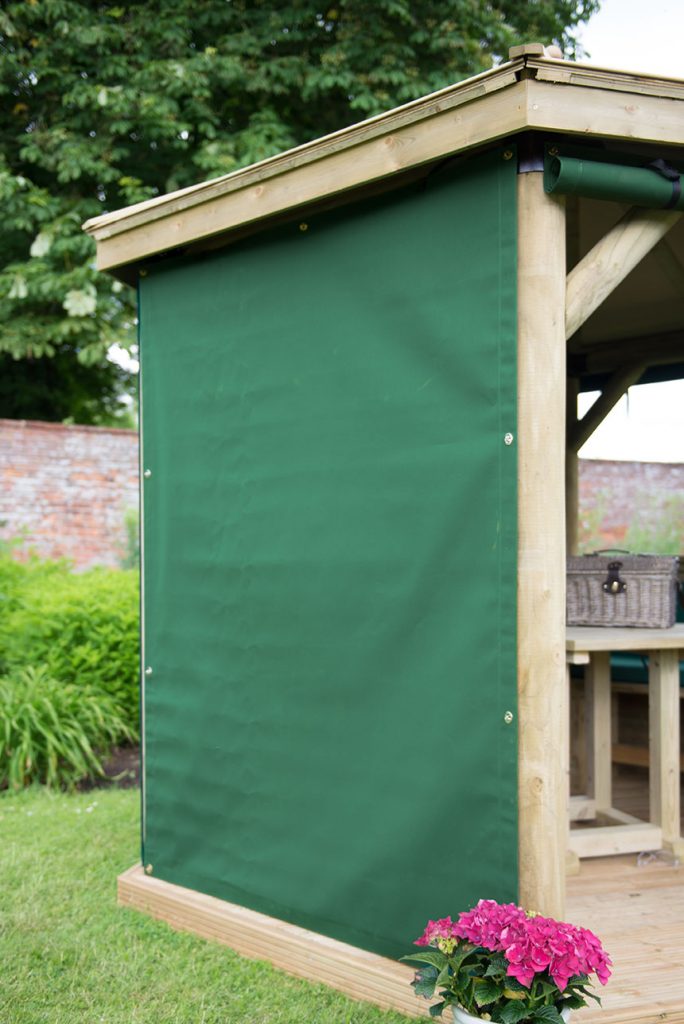 Set of 6 Curtains for 3m Hexagonal Garden Gazebo - Green