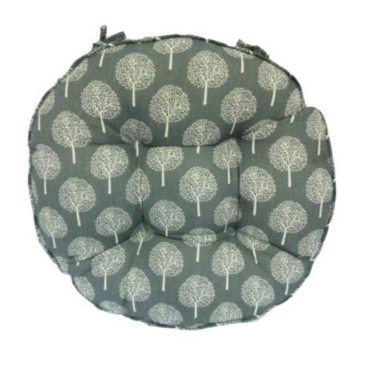 Pack of 4 Blue Linen Look Round Seatpads
