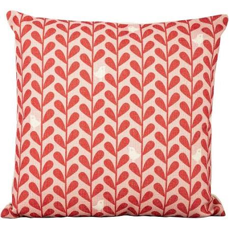 White Birds on Red Leaf Scatter Cushions Set of 2