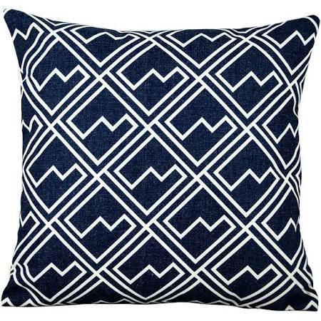 White Square Pattern on Blue Scatter Cushions Set of 4