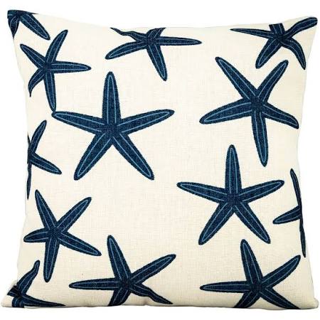 Blue Star Fish on White Scatter Cushions Set of 2