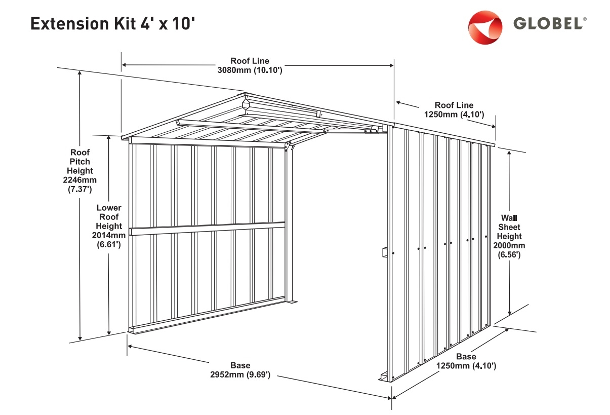 4ft Extension Kit for Lotus Garages/Workshops