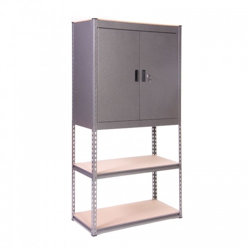Globel Silver Vein Heavy Duty Half Cupboard/Half Shelves Storage Unit
