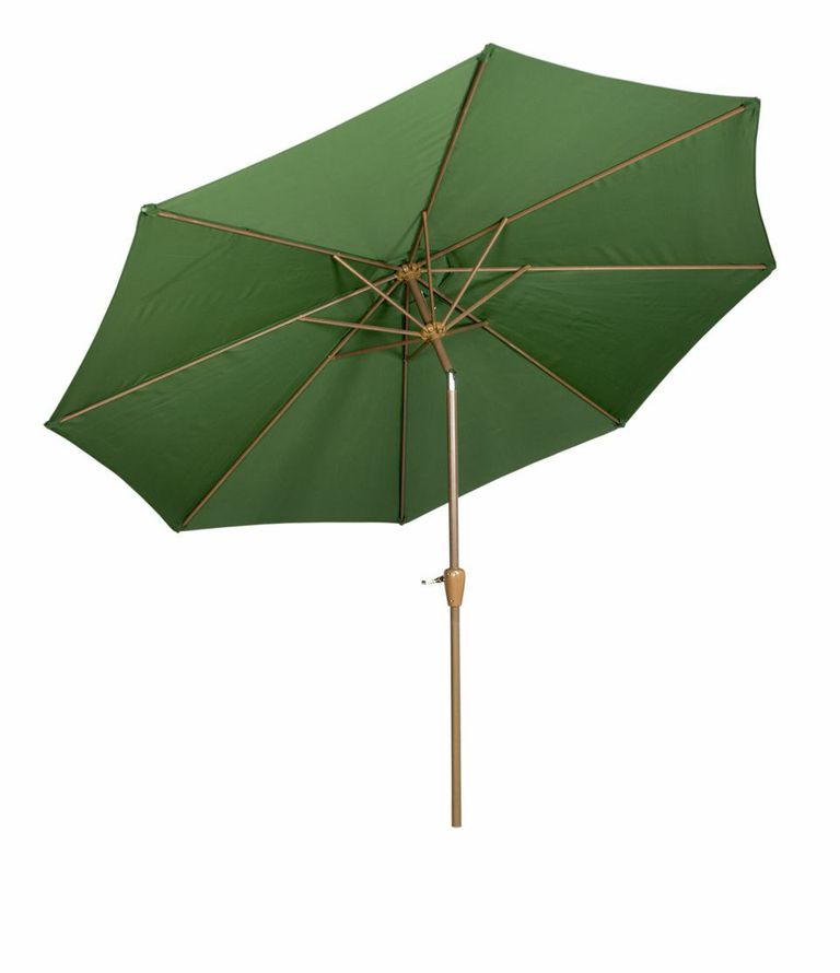 Royalcraft Green 3m Woodlook Crank and Tilt Parasol