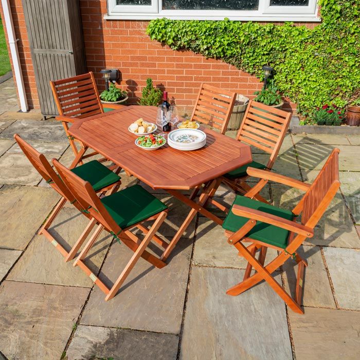6 seater folding garden table and chairs deals