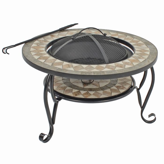 Europa Leisure Brava Low Firepit Table, Mosaic Fire Pit Table