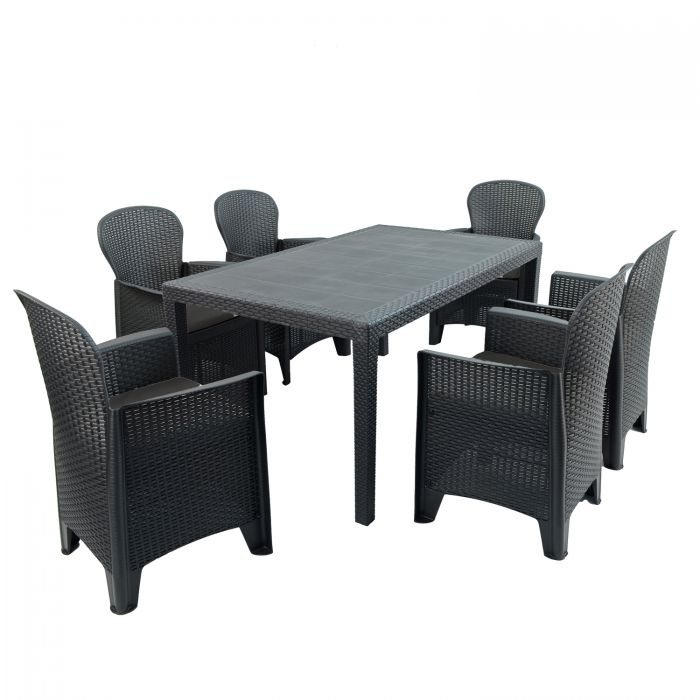 Rno Anthracite Dining Table, Sicily Outdoor Furniture