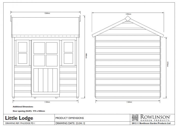 Buy Rowlinson Little Lodge Wooden Playhouse 4x4