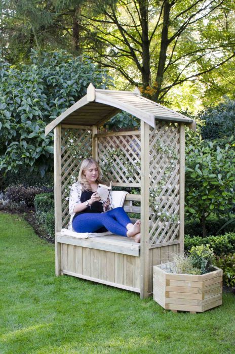 Wooden garden deals arbour seat