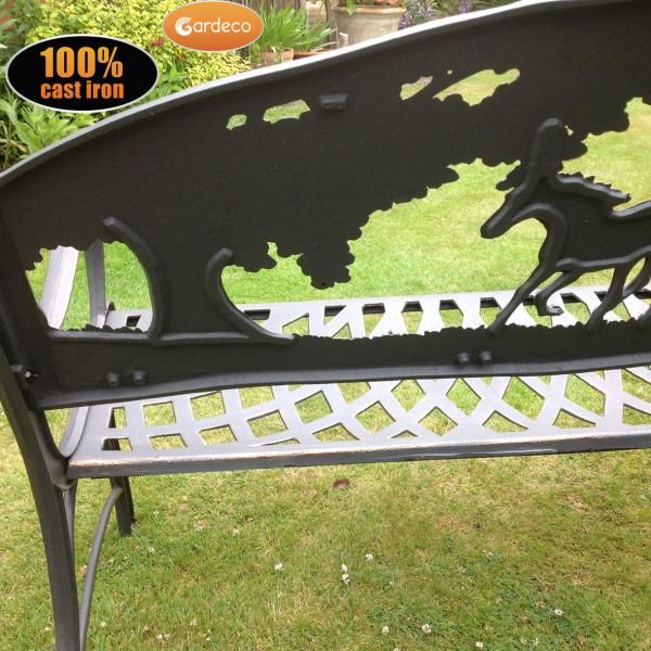 Buy Gardeco Cast Iron Bench with Horses and Tree