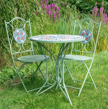 Mosaic patio table set hot sale