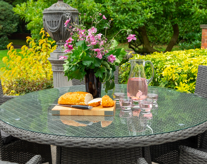 Buy A MIR Royalcraft Paris Slate Grey Rattan 4 Seater Round Dining Set