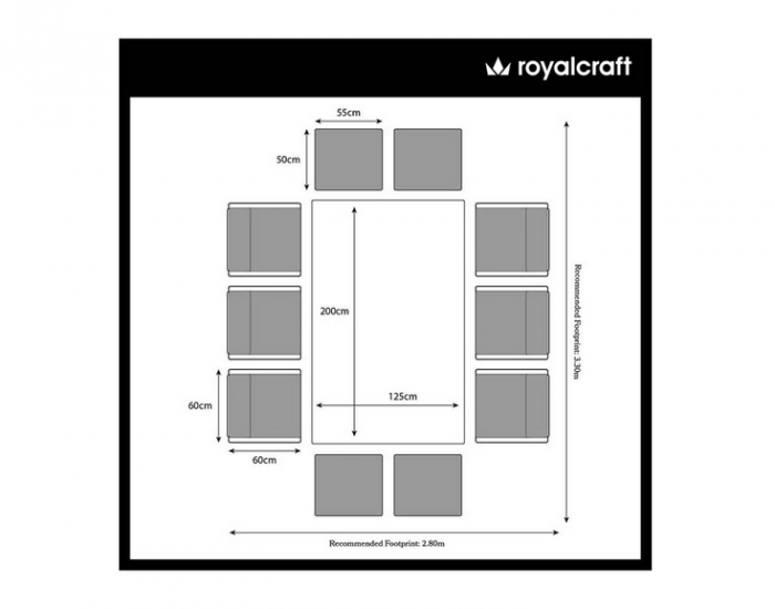 Buy AMIR Royalcraft Wentworth Rattan 10 Seater Cube Set