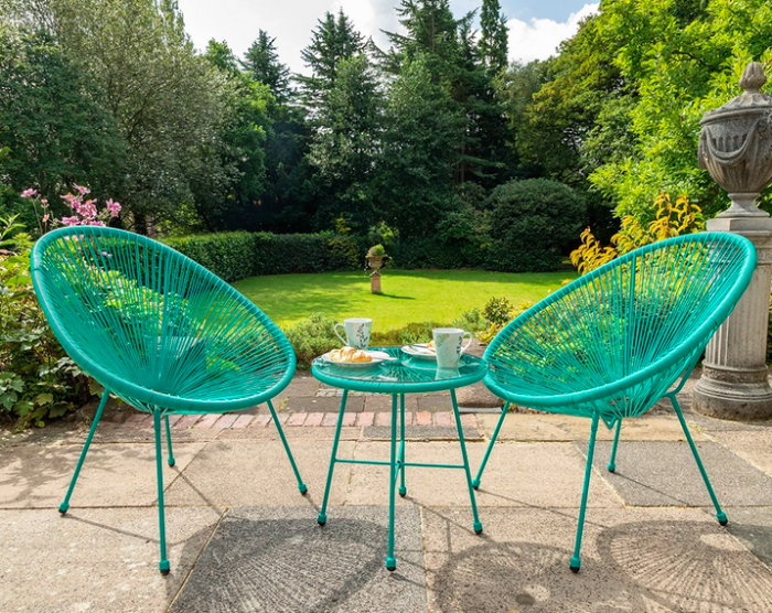 Royalcraft Monaco Emerald Green 3 Piece Egg Chair Set