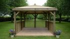 Forest 3.5m Square Timber Roof Gazebo With Base