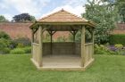 Forest 4m Hexagonal Cedar Roof Gazebo