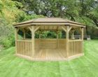 Forest 5.1m Premium Oval Timber Roof Gazebo 