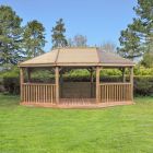 Forest 6m Premium Oval Timber Roof Gazebo