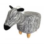 Gardeco Ziggy the Zebra Velvet Footstool