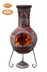 Gardeco Azteca Extra Large Mexican Clay Chiminea Red and Grey