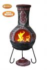 Gardeco Azteca Extra Large Mexican Clay Chiminea Green and Red