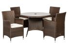  Royalcraft Cannes Mocha Brown Rattan 4 Seater Dining Set