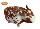 Gardeco Lilian The Brown and White Spotted Cow Velvet Footstool