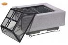 Gardeco Cubo Square Garden Fire Pit with Grill Dark Grey