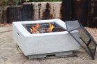 Gardeco Cubo Square Garden Fire Pit with Grill Light Grey