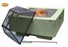 Gardeco Cubo Square Garden Fire Pit with Grill Light Green