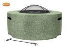 Gardeco Cylinder Garden Fire Pit with Grill Light Green