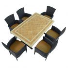 Hampton Dining Table with Stockholm brown chairs