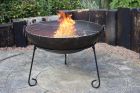 Gardeco Kadai Real Steel Fire Pit with BBQ Grill Large 70cm