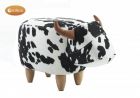 Gardeco Lulu The Black and White Spotted Cow Velvet Footstool