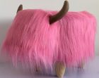Gardeco Madonna The Pink Highland Cow Synthetic Fur Footstool