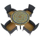 Monterey Dining Table with 4 Brown Stockholm Chairs