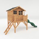 Mercia Poppy Tower Wooden Playhouse and Slide