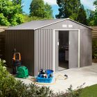 Trentvale Metal Apex Shed 10x8 – Light Grey