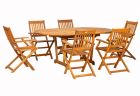 Royalcraft Turnbury Extension Table & 6 Manhattan Folding Armchairs