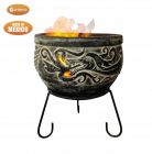 Gardeco Wynd The Dragon Celtic Clay Fire Bowl with Stand - Charcoal
