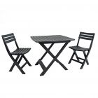 Brescia Anthracite Folding Table with 2 Brescia Chairs