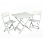 Brescia White Folding Table with 2 Brescia Chairs