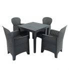 Roma Anthracite Square Dining Table with 4 Sicily Chairs
