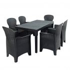Roma Anthracite Dining Table with 6 Sicily Chairs