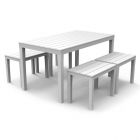 Roma White Dining Table with Roma benches 
