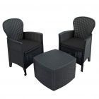 Sicily Anthracite Side Table with 2 Sicily Chairs