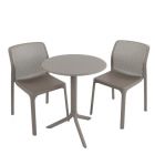 Step Turtle Grey Bistro Table with 2 Bit Chairs
