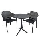 Step Anthracite Bistro Table with 2 Net Chairs