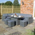 Thornbury Corner Grey Weave Rattan Dining Set