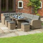 Thornbury Corner Natural Weave Rattan Dining Set